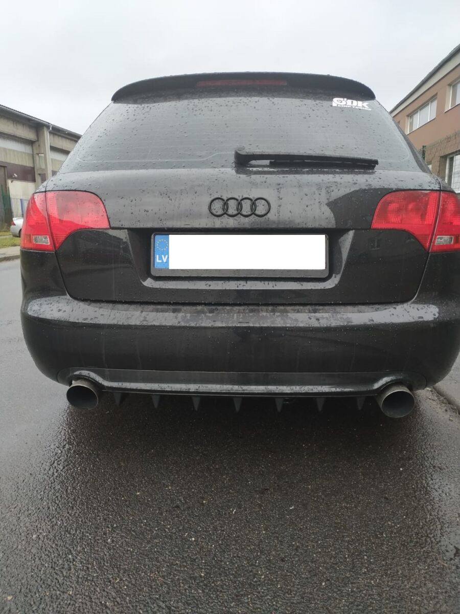 Rear Bumper lower diffuser addon with ribs / fins for Audi A4 B6 B7 - Image 2