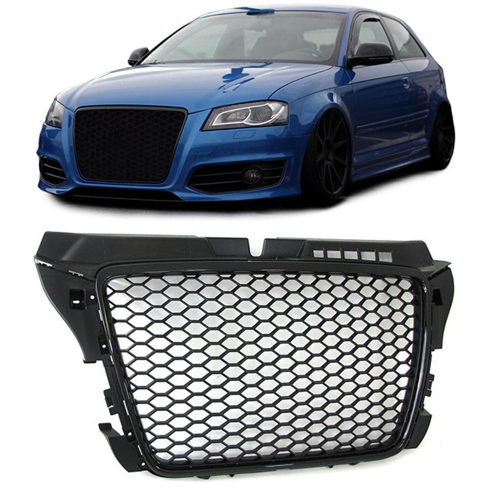 RS3 Front Honeycomb Grill for A3 8P 2008-2013 ABS Gloss
