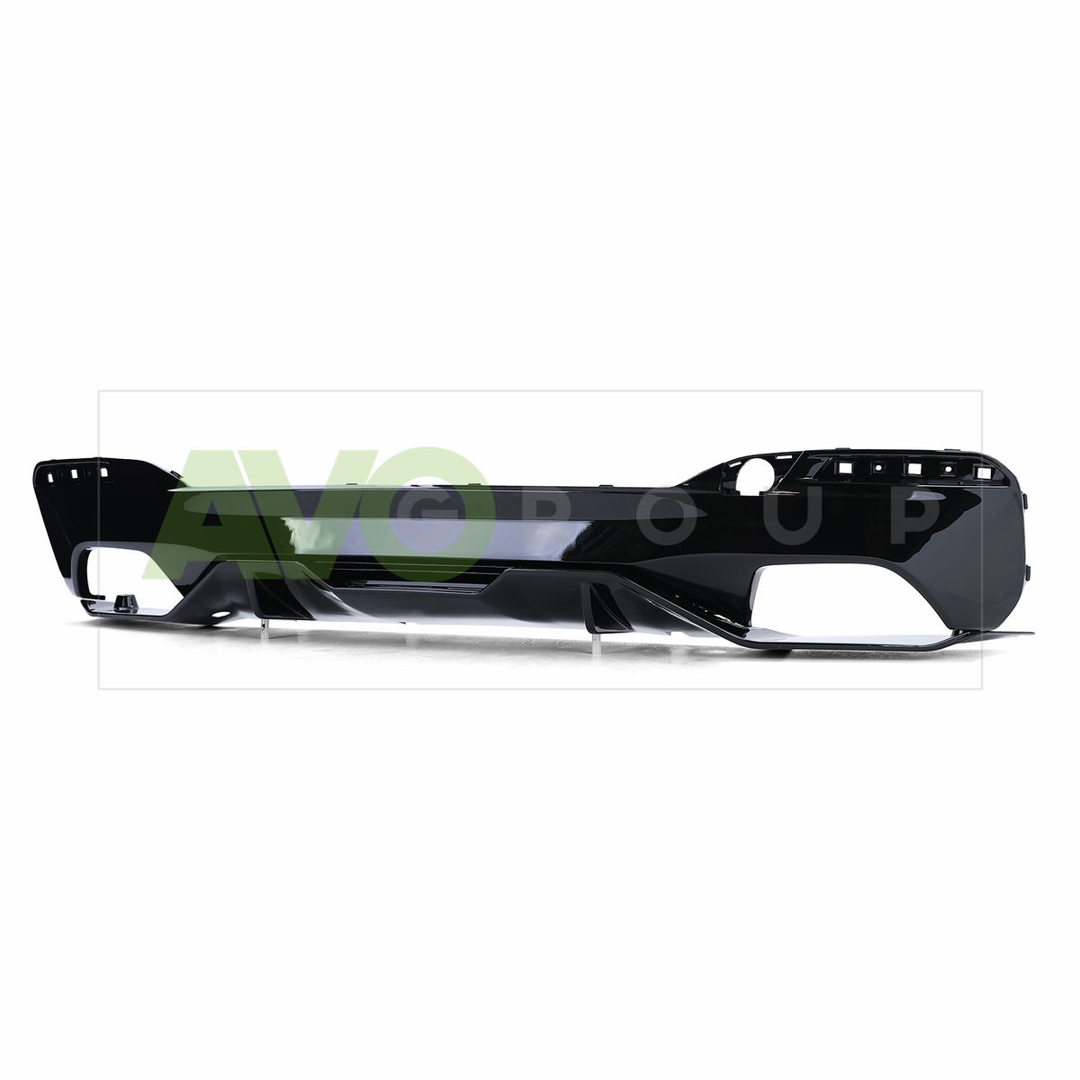 Rear bumper diffuser with ribs for BMW 5 G30 / G31 / M5 F90 2017-2025 Black gloss