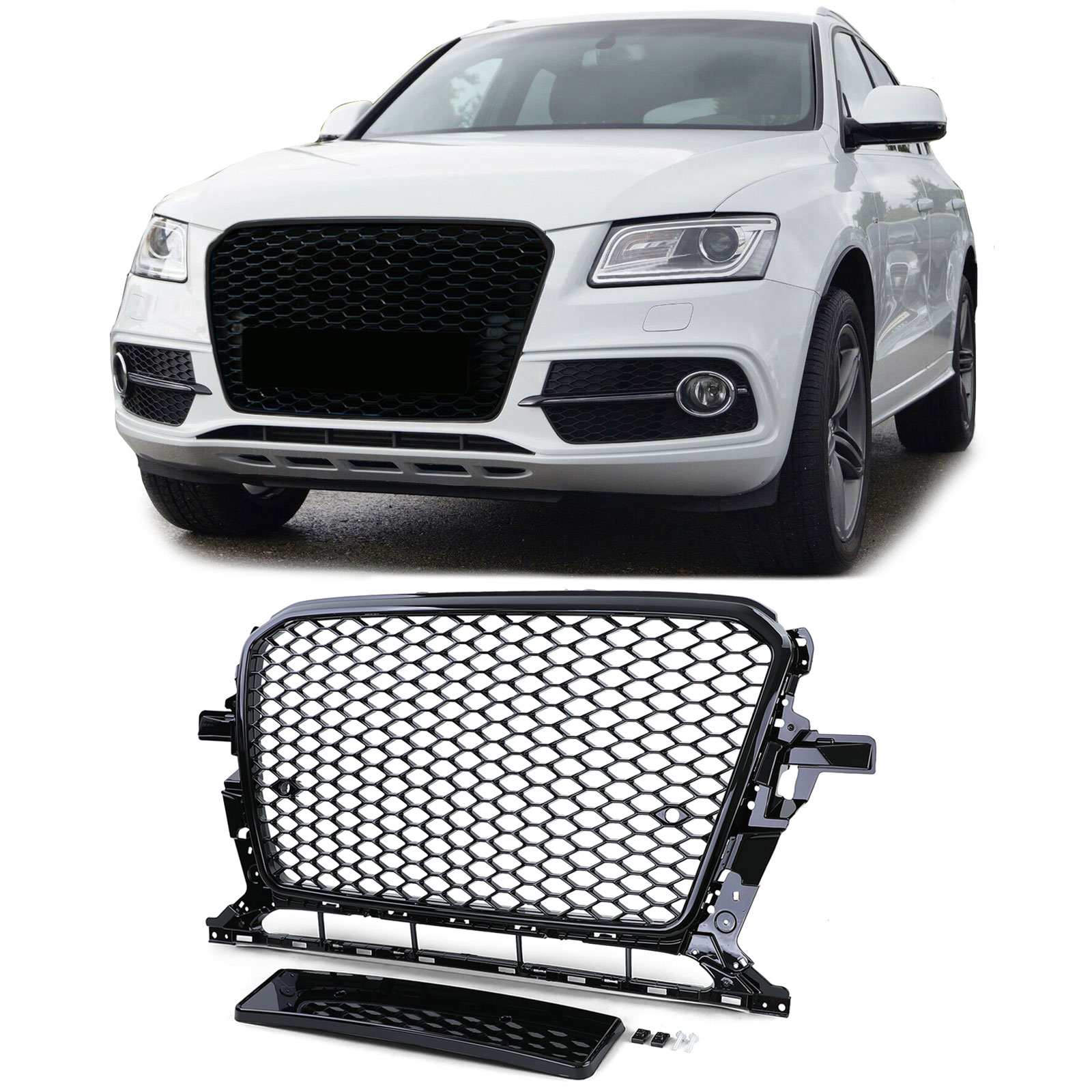Front Honeycomb Grill for Audi Q5 2012-2016 Black Gloss