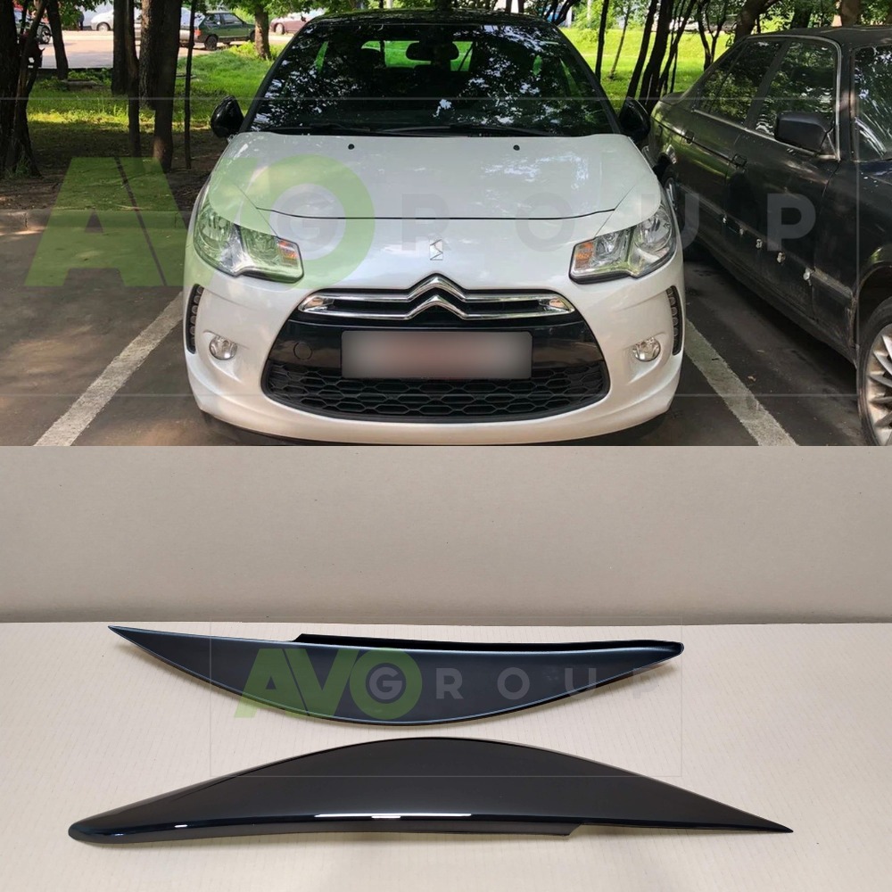 Накладки на фары / Реснички для Citroen DS3 C3 2009-2016 ABS Gloss
