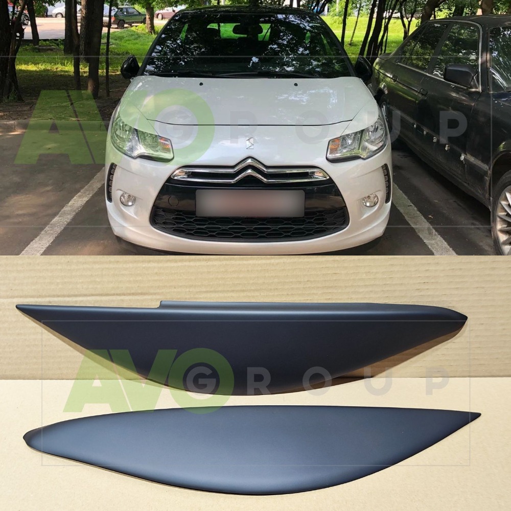 Priekšējo lukturu uzlikas uzacis priekš Citroen DS3 C3 2009-2016 ABS Matt