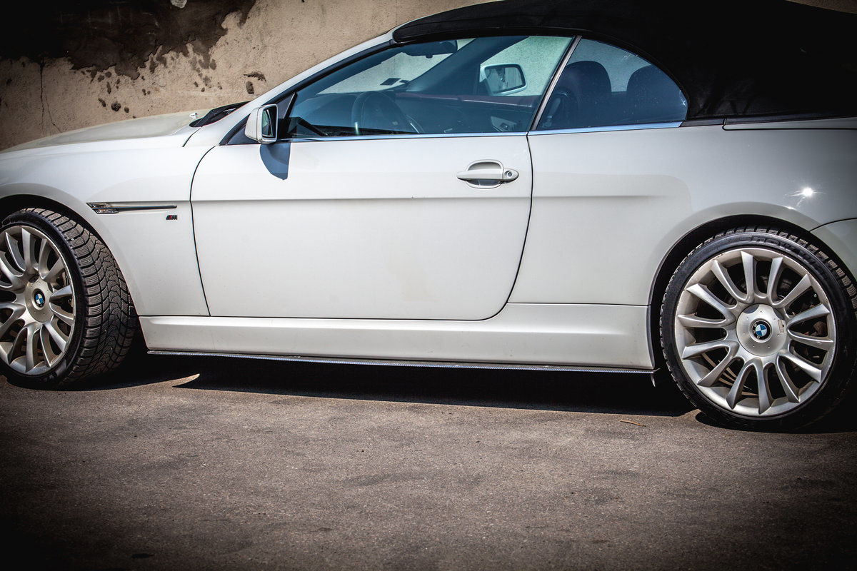 Black matt sideskirt diffusers splitter for BMW 6 E63 / E64