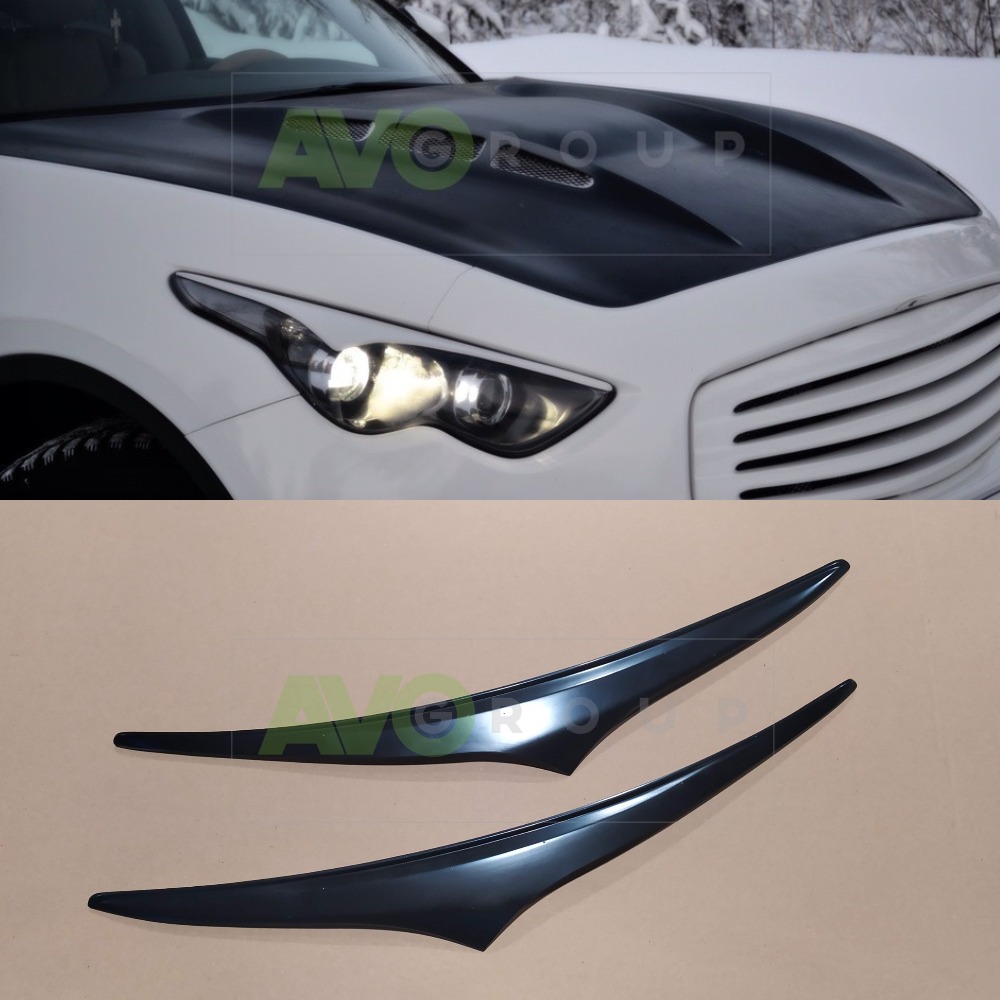 Headlight Eyelids for Infiniti FX 2008-2013 Narrow ABS Matt