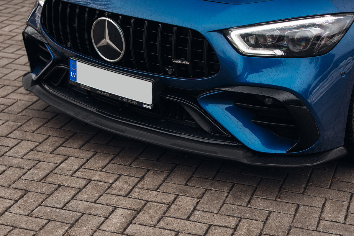 Black gloss Front bumper lip splitter for Mercedes AMG GT 4 Door Coupe