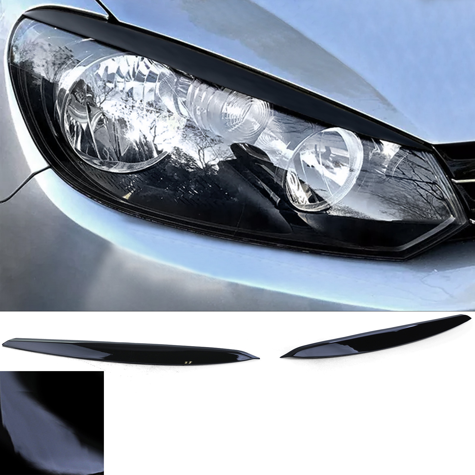 Headlight Eyelids for VW Golf 6 2008-2013 ABS Gloss