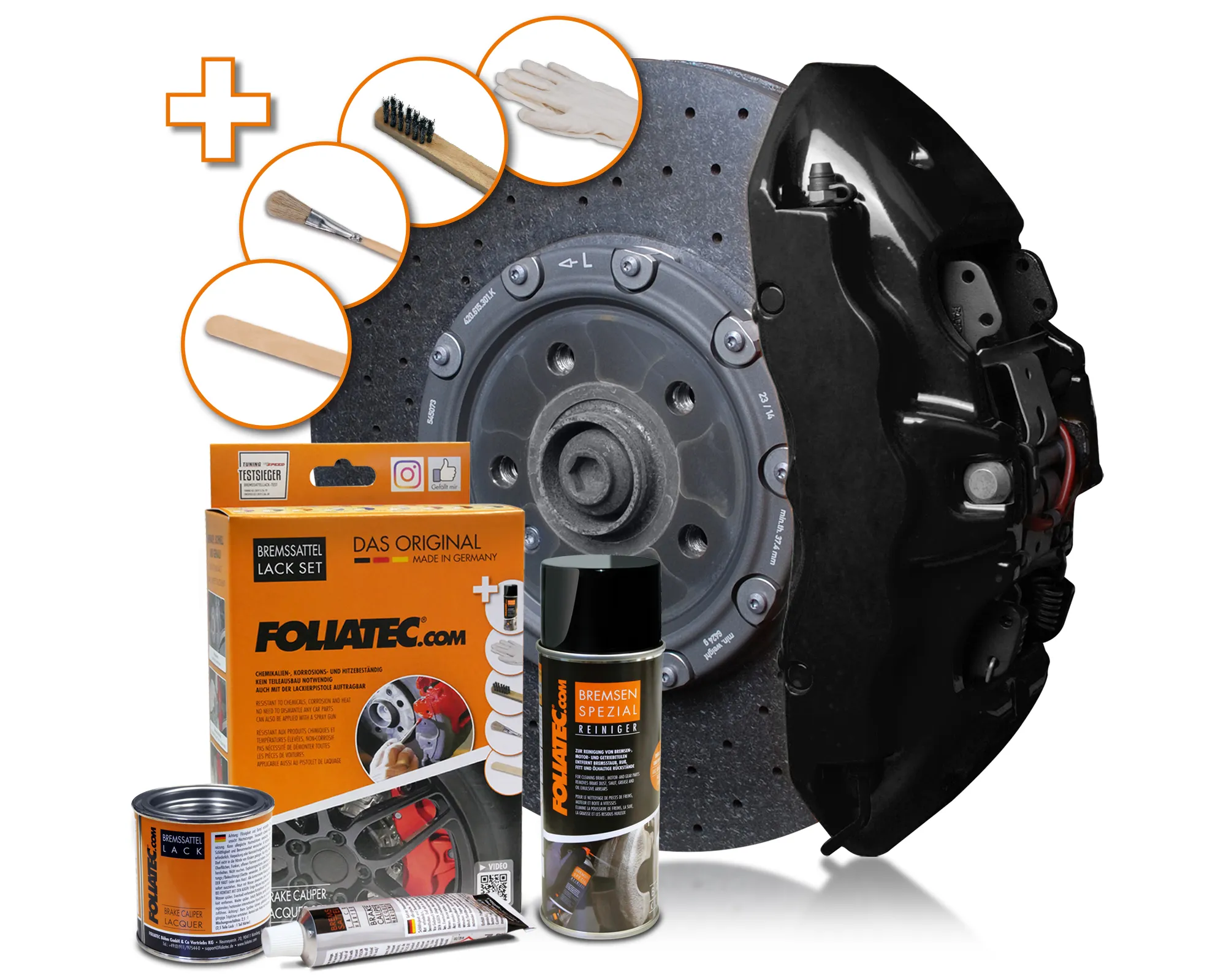 Foliatec MIDNIGHT BLACK Brake Caliper Lacquer Set