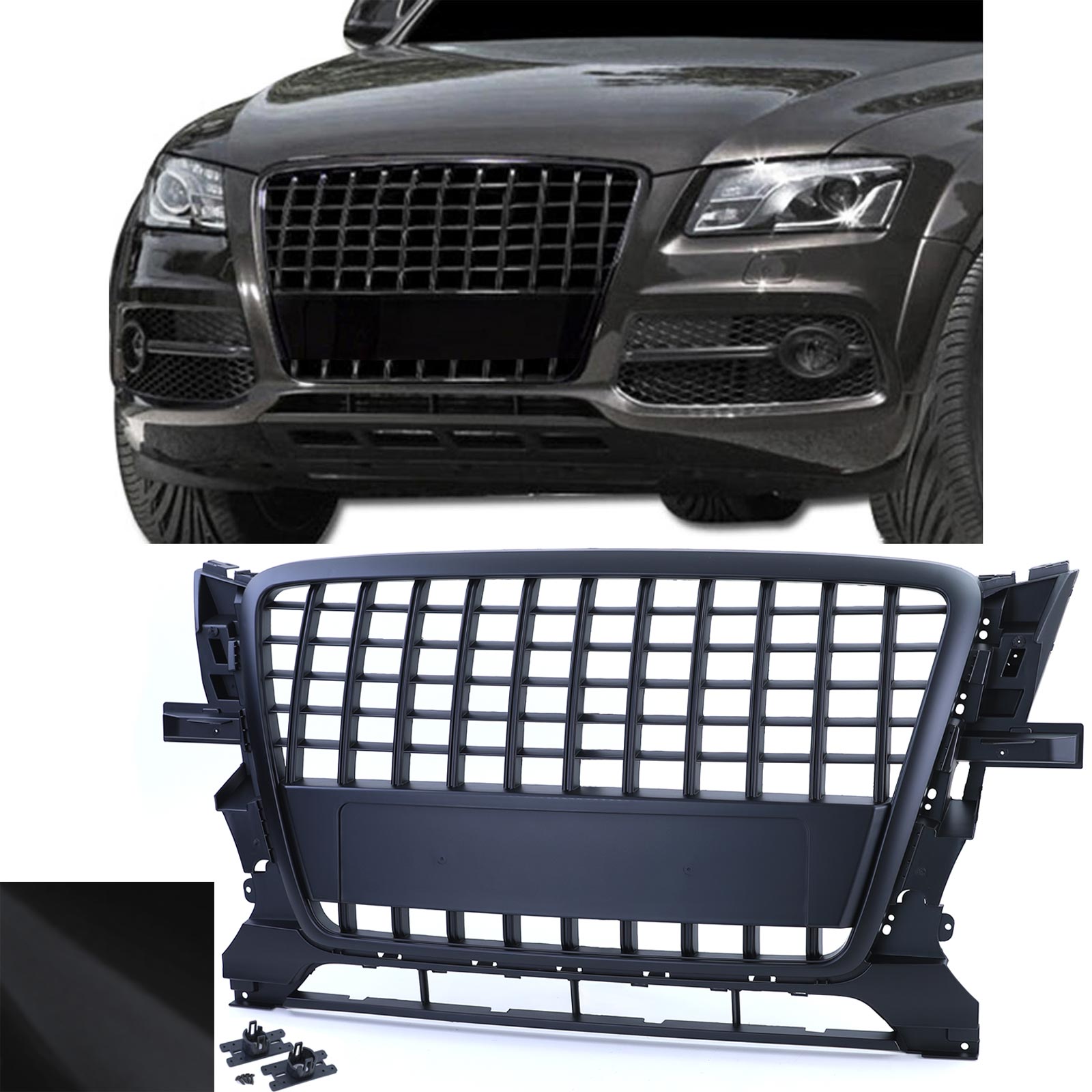 S-Line Style Front Grill for Audi Q5 2008-2012 Black Matt