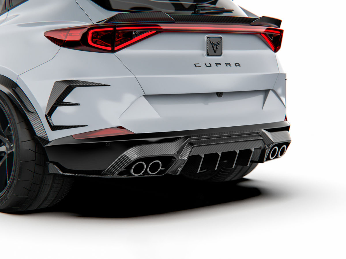 Carbon fibre rear bumper diffuser valance for Cupra Formentor SE