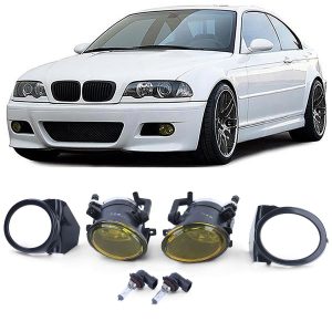 Yellow Fog lights set with covers and BULBS For BMW E46 M-Spor/ M3 Front bumper