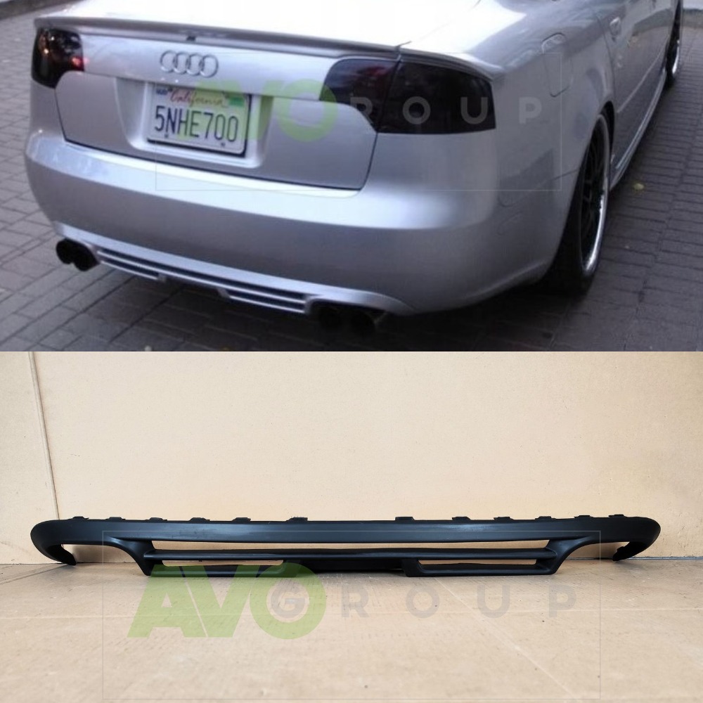 Twin Double Exhaust Rear Bumper Diffuser for Audi A4 B7 2004-2008