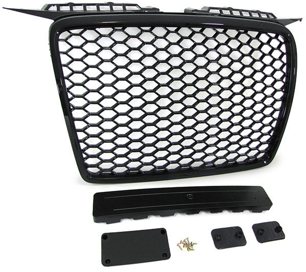 RS3 Front Honey comb Grill for Audi A3 8P 2005-2008 BLACK GLOSS