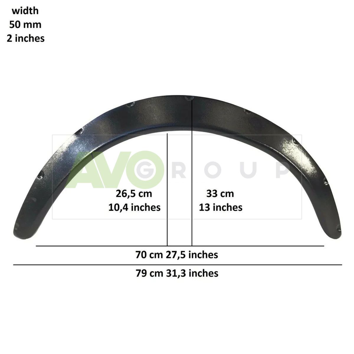 Universal Wheel Arches Fender Flares Set 50mm Structural
