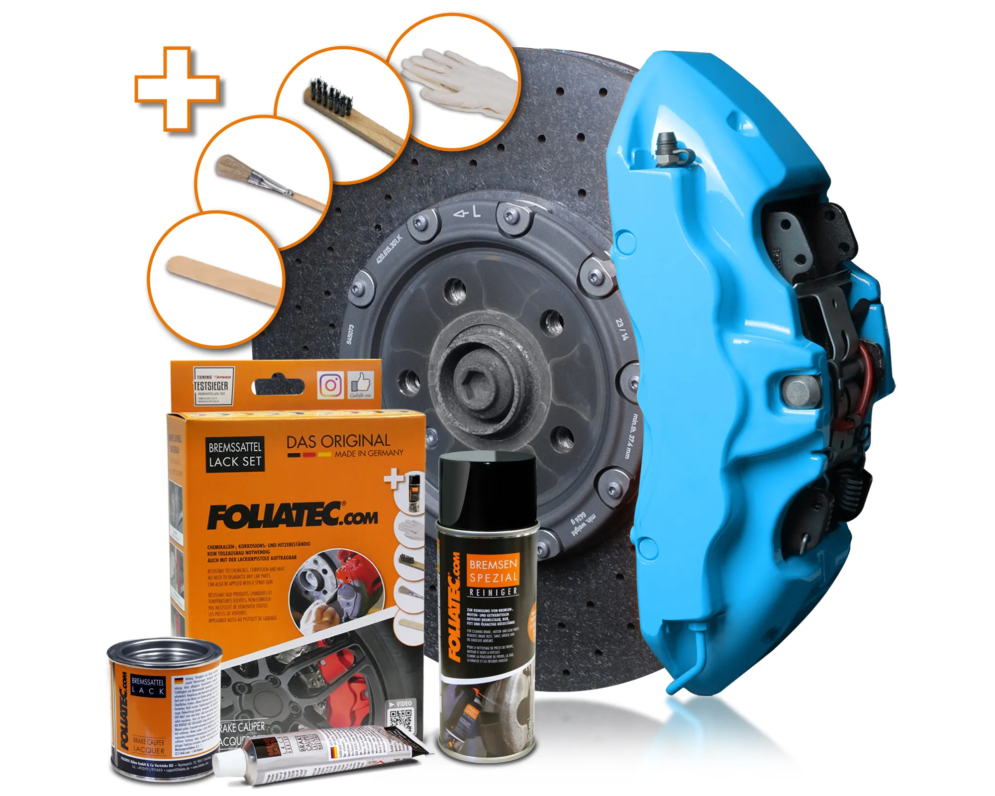 Foliatec SKY BLUE Brake Caliper Lacquer Set