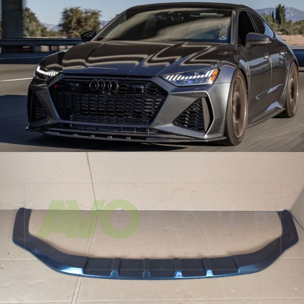 Front Bumper Flat Spoiler Lip for Audi RS6 C8 5G 2019-2023 ABS Gloss