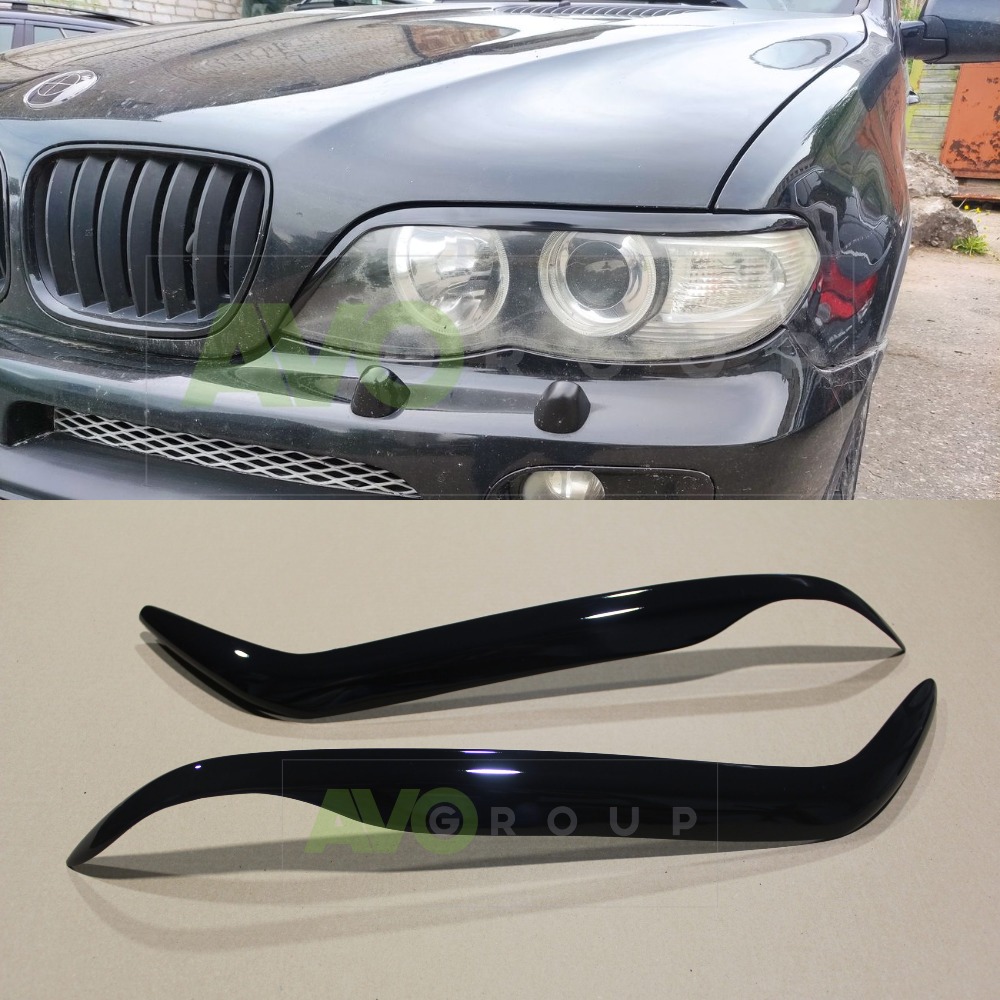 Headlight eyelids for BMW X5 E53 2003-2006 ABS Gloss