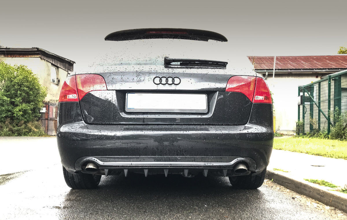 Rear Bumper lower diffuser addon with ribs / fins for Audi A4 B6 B7 - Image 3