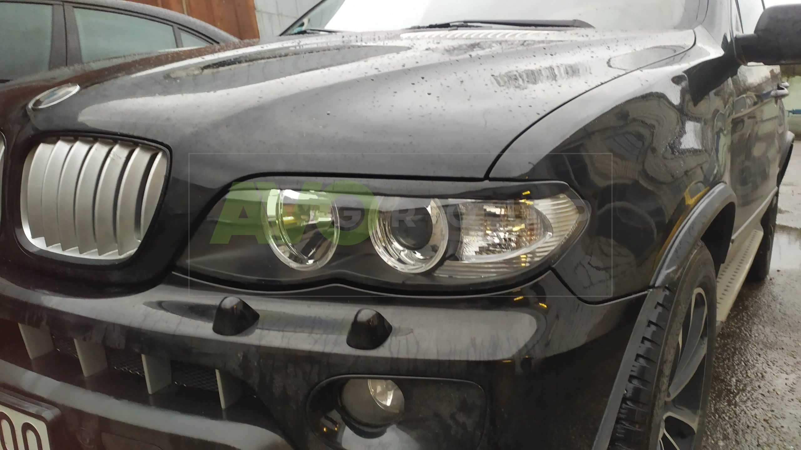 Narrow headlight eyelids for BMW X5 E53 2003-2006 ABS Gloss