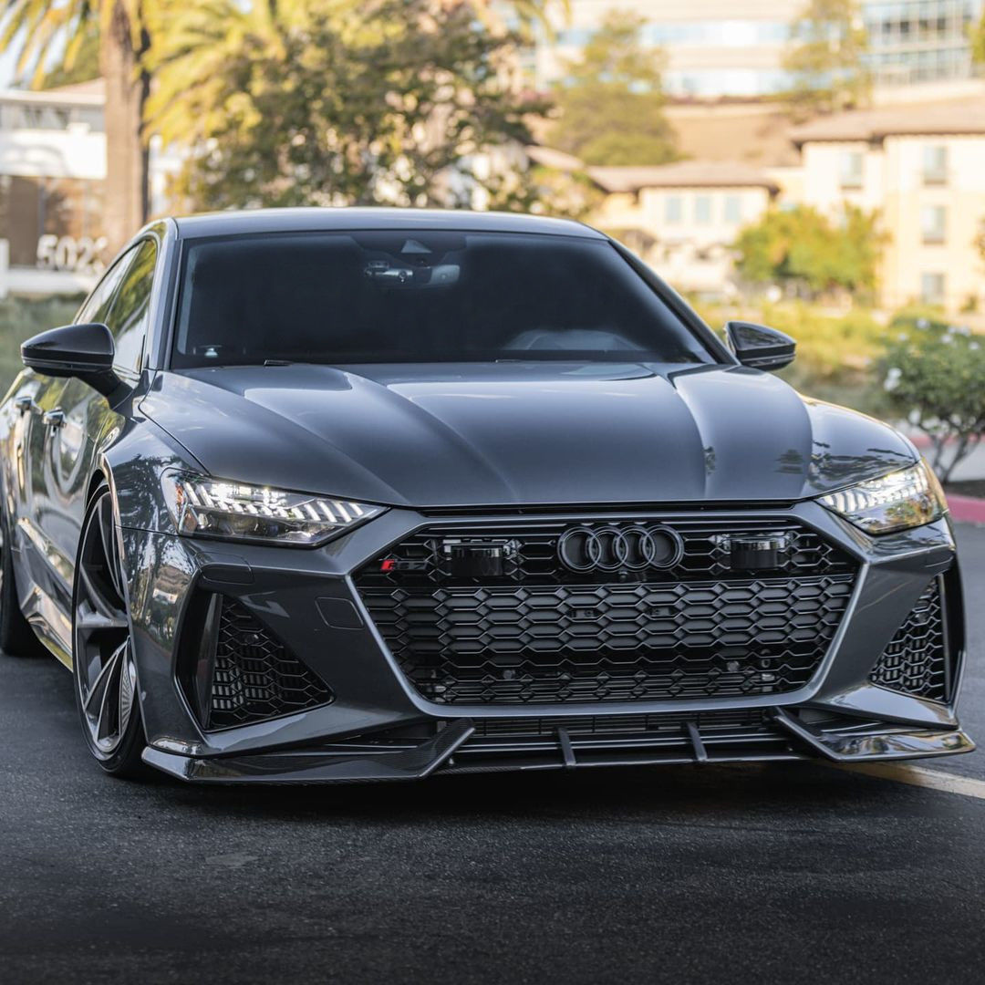 Carbon fiber splitter for front bumper Audi RS7 4K8 C8