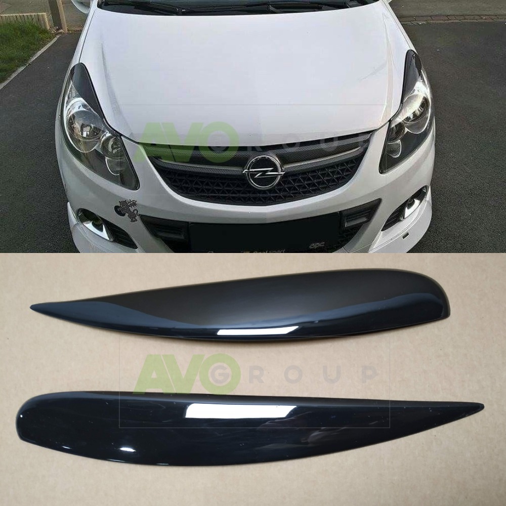 Headlight Eyelids for Opel / Vauxhall Corsa D 2006-2014 v1 ABS Gloss