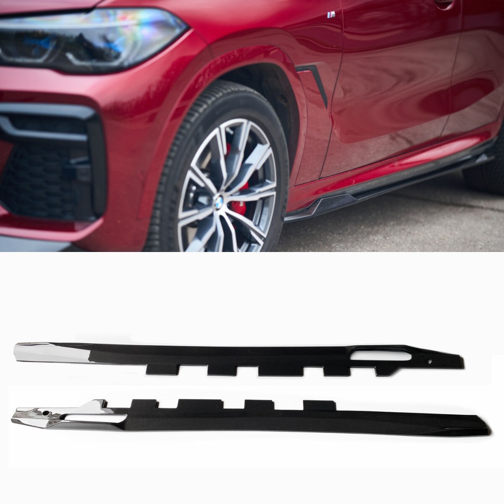 Performance carbon side skirts add-ons set for BMW X6 G06 M Sport