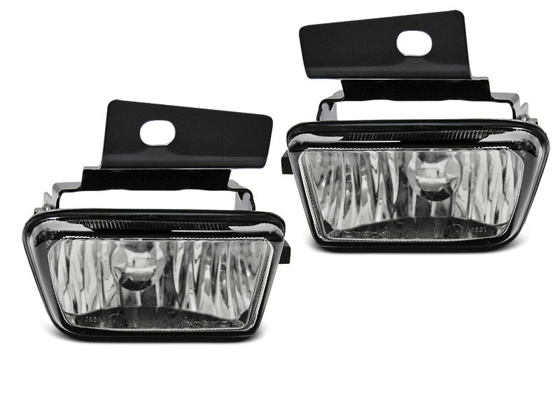 Clear Chrome fog lights set with bracket for VW Golf 2 / Jetta MK2