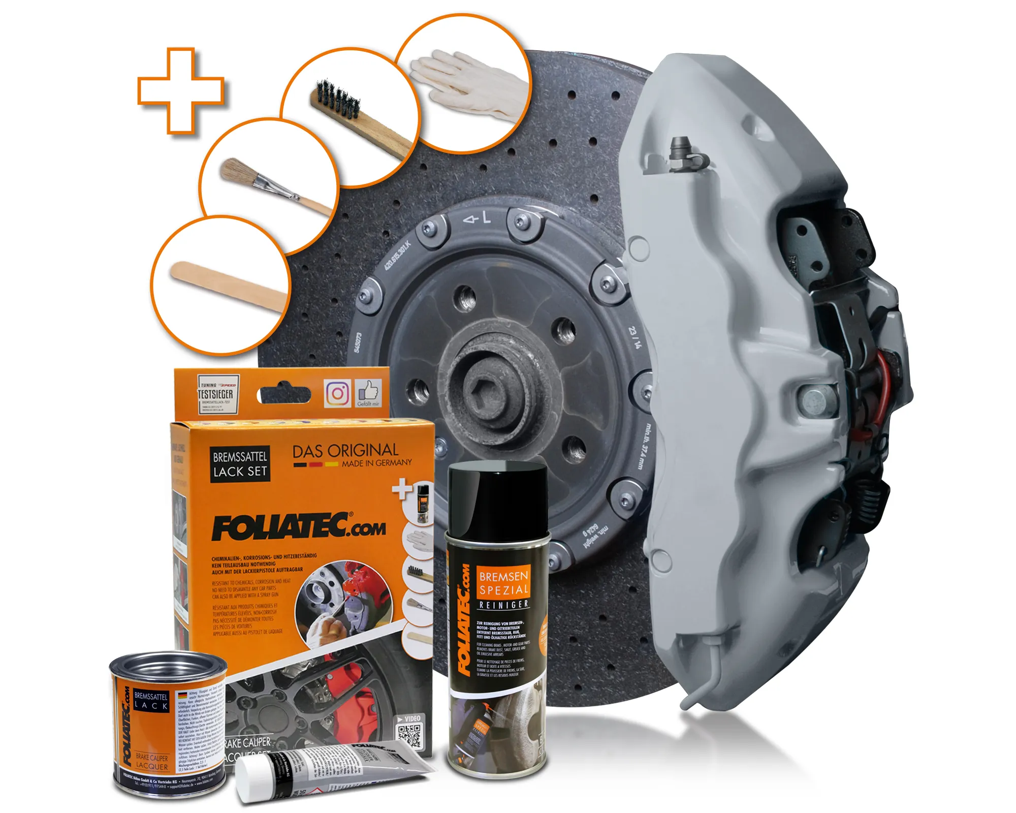 Foliatec CIRCUIT GREY Brake Caliper Lacquer Set