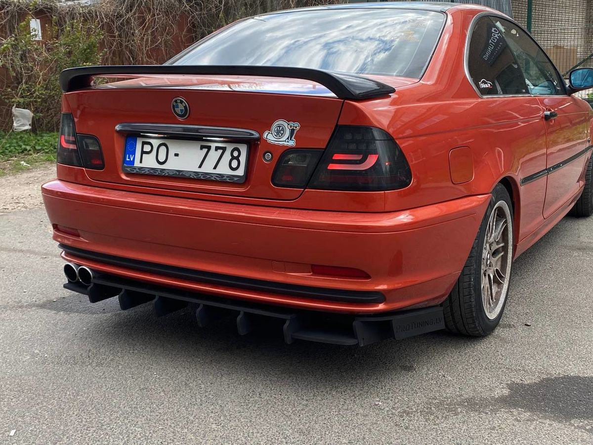 Rear Bumper diffuser addon with ribs / fins For BMW E46 SE