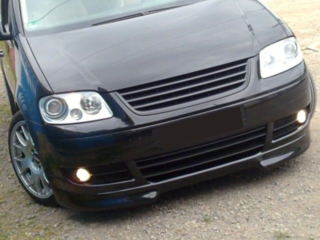 Front Black Badgeless Grill Without emblem For VW Caddy 2K 03-10 / Touran 03-06