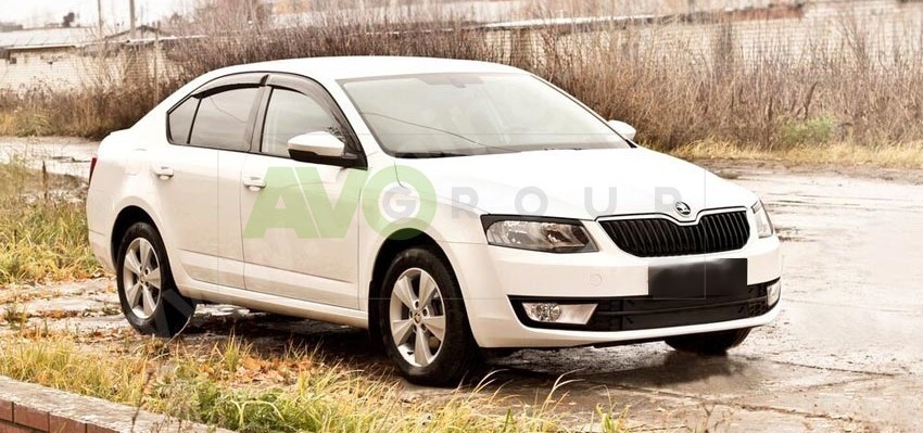 Накладки на фары / Реснички для Skoda Octavia 3 2013-2017 v2 ABS Gloss