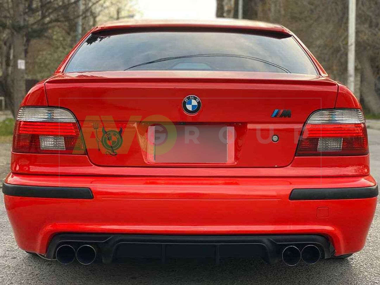 Rear Bumper CSL Twin Double Diffuser with ribs for BMW 5 E39 1995-2004 ABS Matt