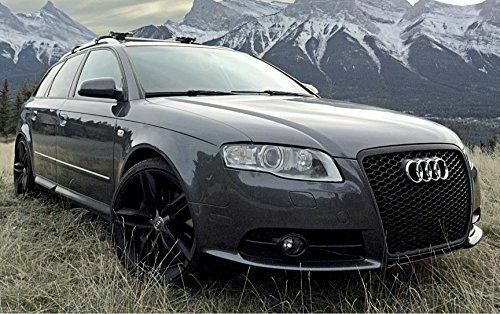 RS style Front Honey comb Grill for Audi A4 B7 8E 2004-2008 GLOSSY BLACK