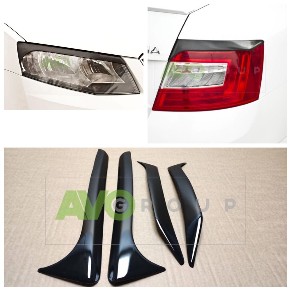 Eyelids SET for Skoda Octavia 3 2013-2017 Front + Rear ABS Gloss
