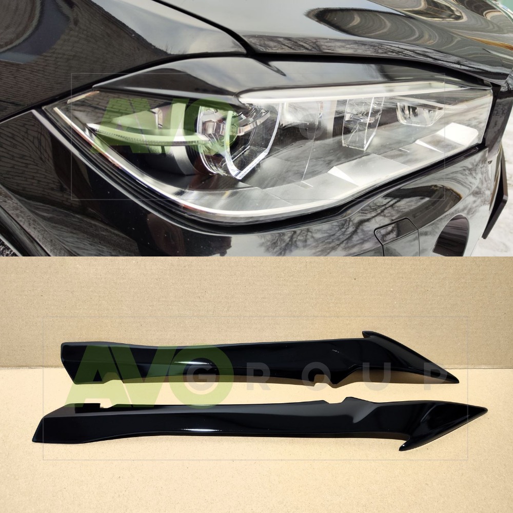 Headlight Eyelids for BMW X6 F16 F86 2014-2019 ABS Gloss