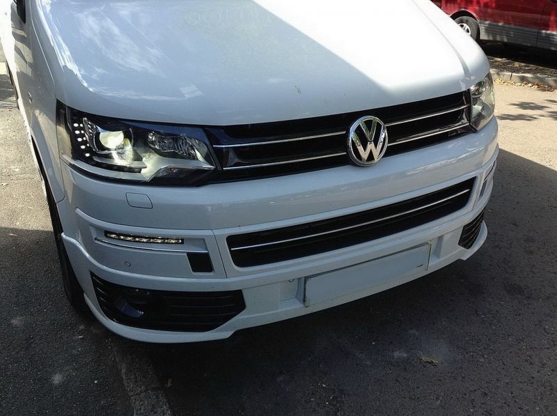 Front bumper upper frame with LED DRL for VW T5 2009-2015