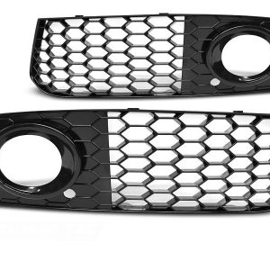 RS Honeycomb Front Bumper Fog light frames/ Covers For Audi A4 B8 08-11