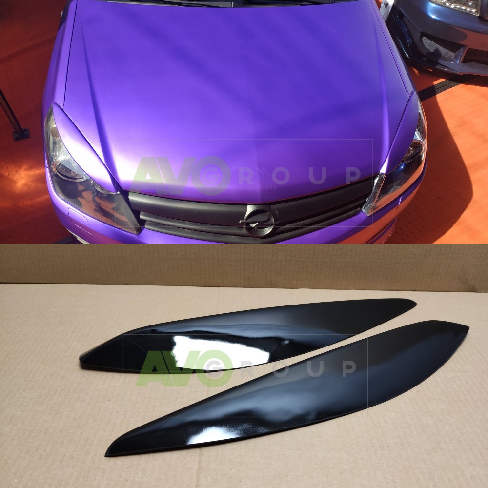 Priekšējo lukturu uzlikas uzacis priekš Opel / Vauxhall Astra H 2004-2009 ABS Gloss