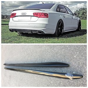 Sideskirts addon S Line Extension blades for AUDI A8 D4 4H 2010-2017 ABS Gloss
