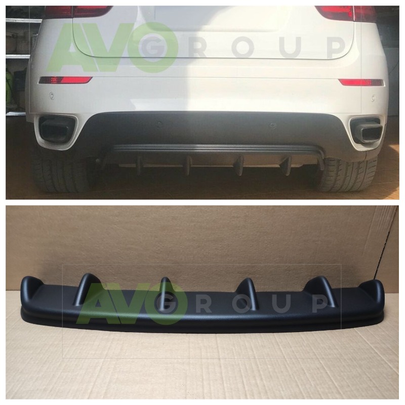 Rear Bumper Diffuser with ribs for BMW X6 E71 E72 2008-2014 ABS Matt