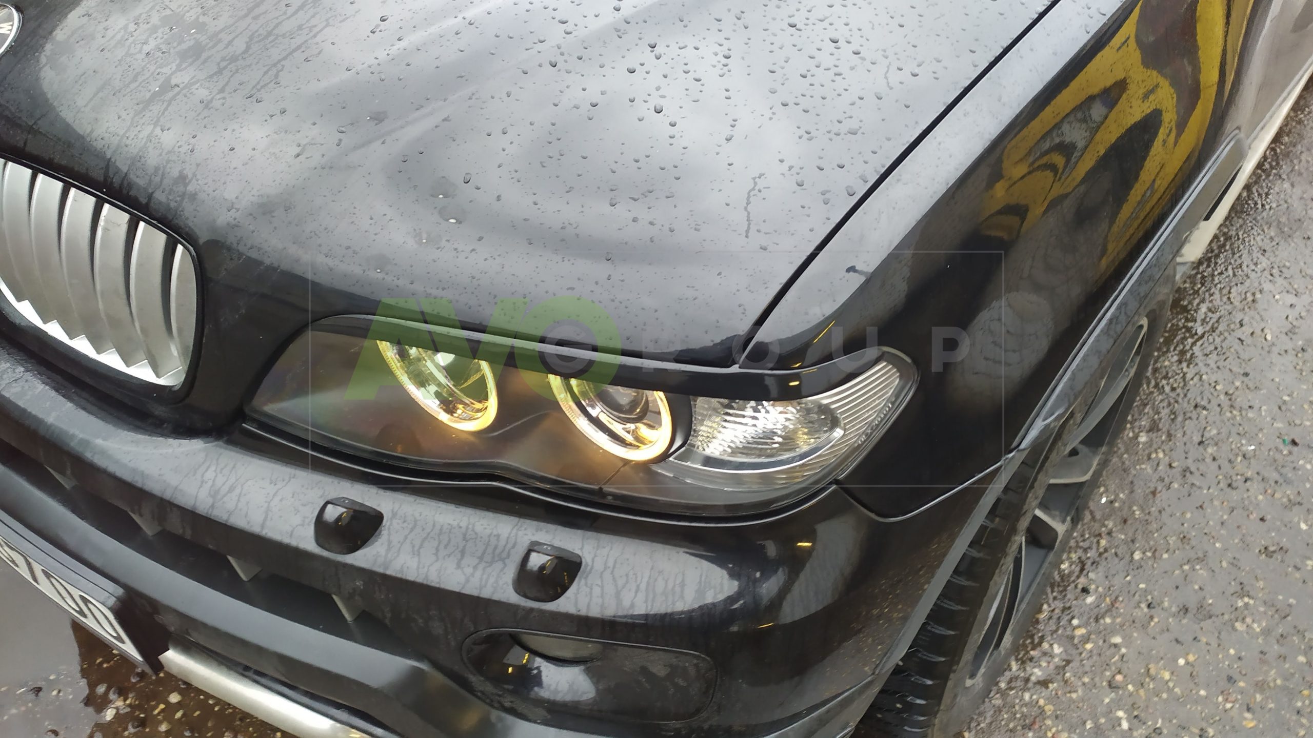 Priekšējo lukturu uzlikas uzacis priekš BMW X5 E53 2003-2006 ABS Gloss - Image 2