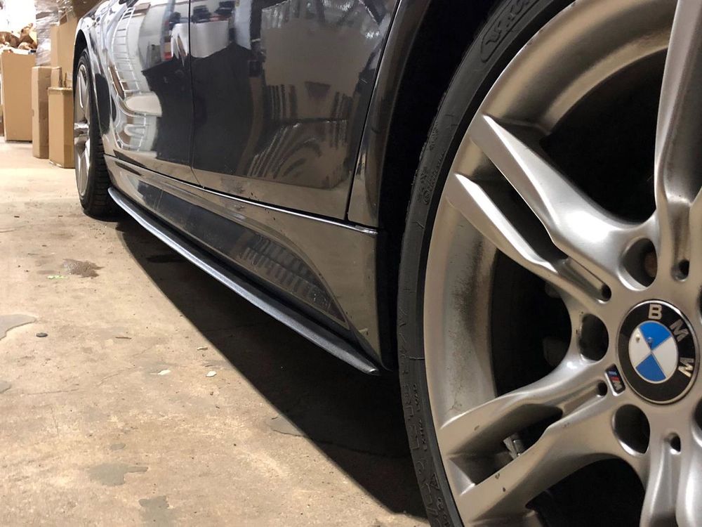 Side Skirt blades extensions addons for BMW 3 F30 / F31 2011-2019 ABS Gloss
