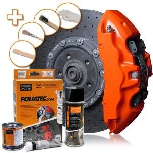 Foliatec FLAME ORANGE Brake Caliper Lacquer Set