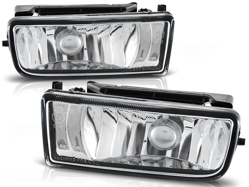 Clear Chrome Fog lights set with frames for BMW 3 E36