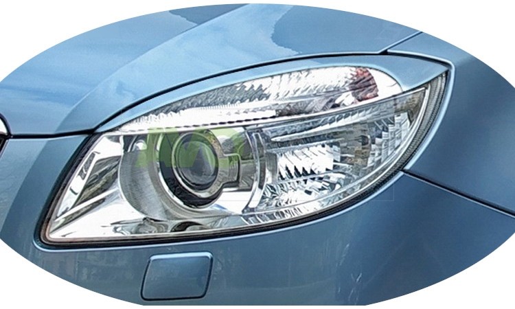 Headlight Eyelids for Skoda Fabia 2 / Roomster 2006-2010 v2 ABS Matt