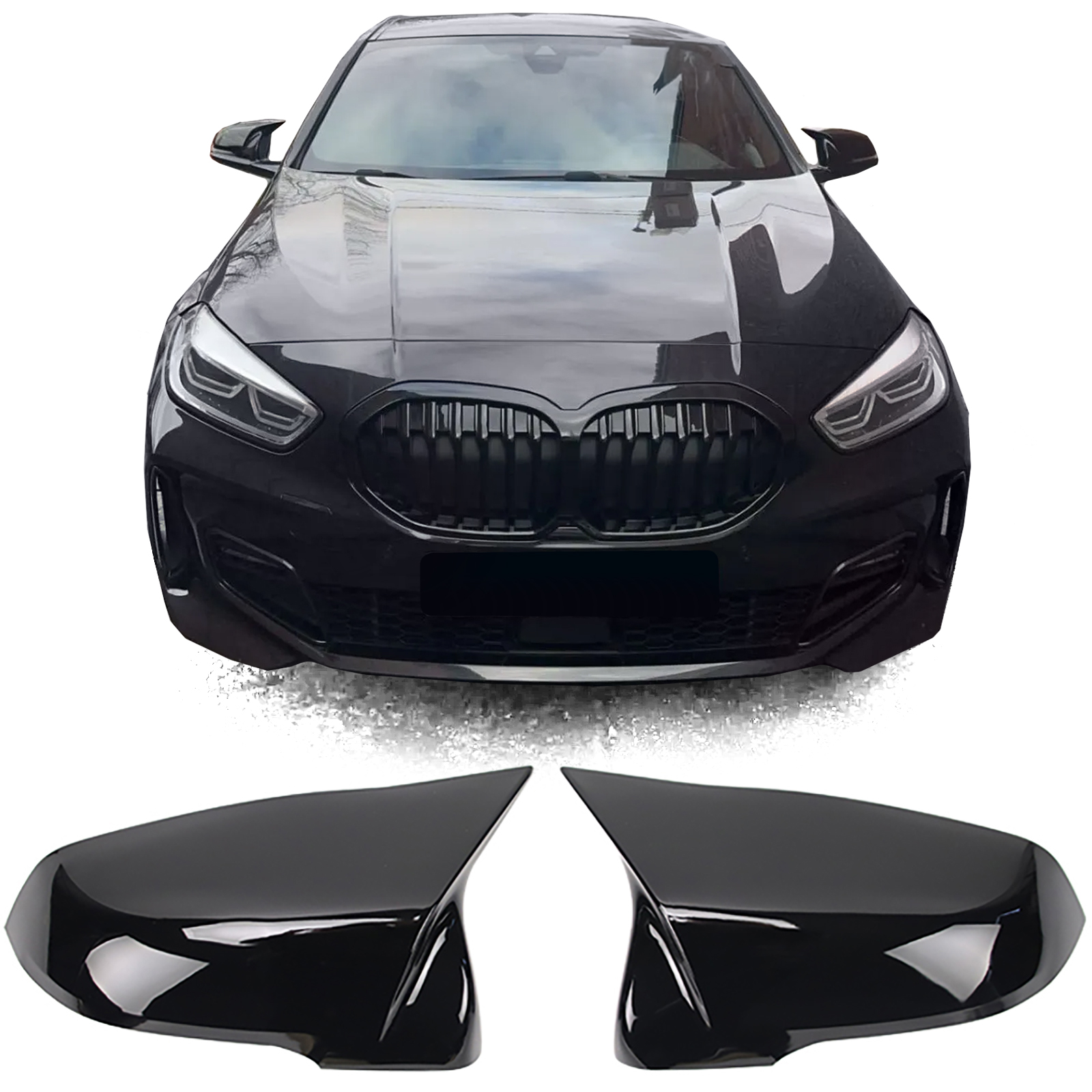 M Style piano black mirror covers set for BMW 1 F40 / X1 F48 / X2 F39 / Z4 G29