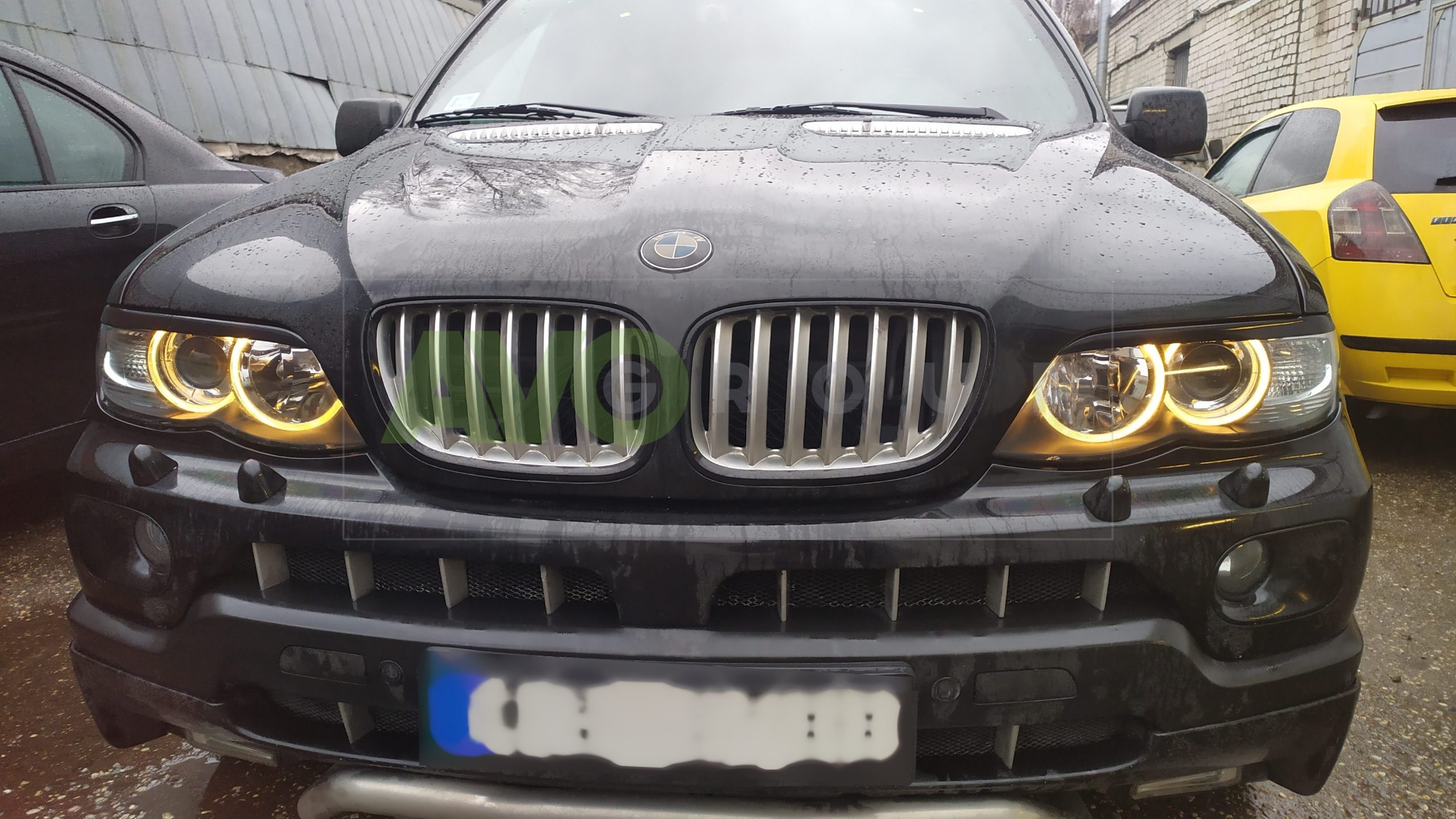 Priekšējo lukturu uzlikas uzacis priekš BMW X5 E53 2003-2006 ABS Gloss - Image 4