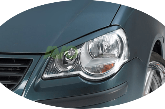 Priekšējo lukturu uzlikas uzacis priekš VW / Volkswagen Polo 4 9N3 2005-2009 ABS Matt
