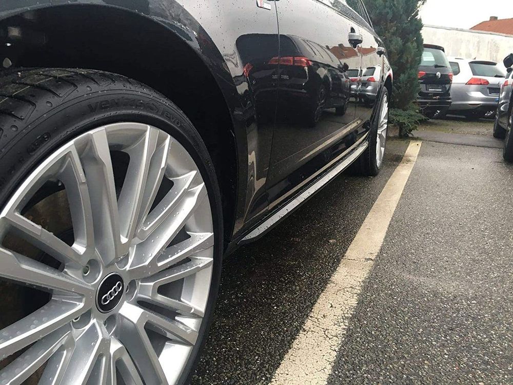 Sideskirts addon S Line Extension blades for AUDI A8 D4 4H 2010-2017 ABS Matt
