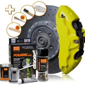 Foliatec NEON YELLOW Brake Caliper Lacquer Set