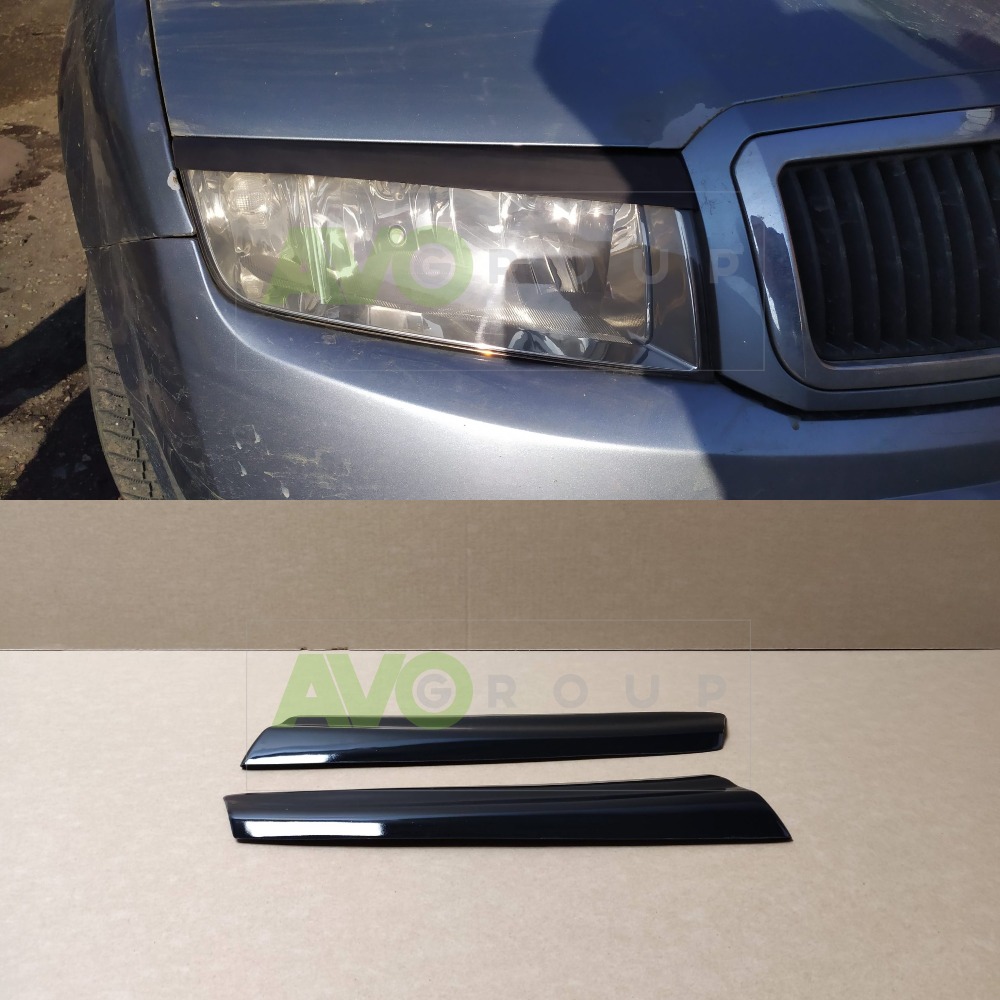 Headlight Eyelids for Skoda Fabia 1 1999-2008 ABS Gloss